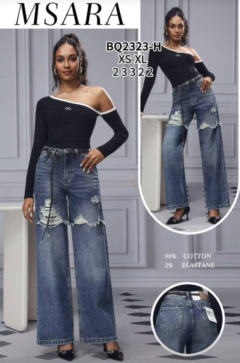Spodnie damskie jeansy Roz XS-XL, 1 Kolor Paczka 12 szt